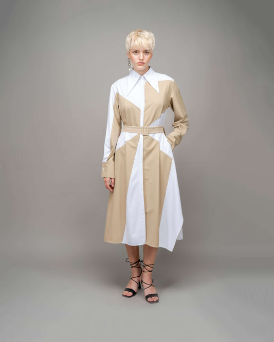 Composition Suit Shirt Dress