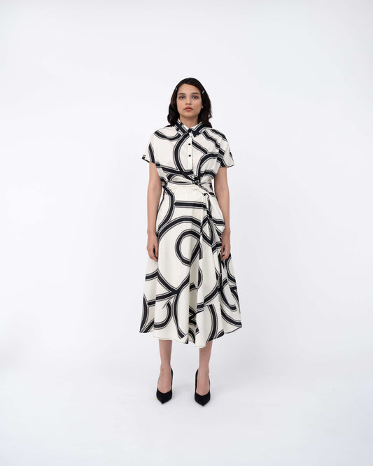 Swrill Print Wrap Dress