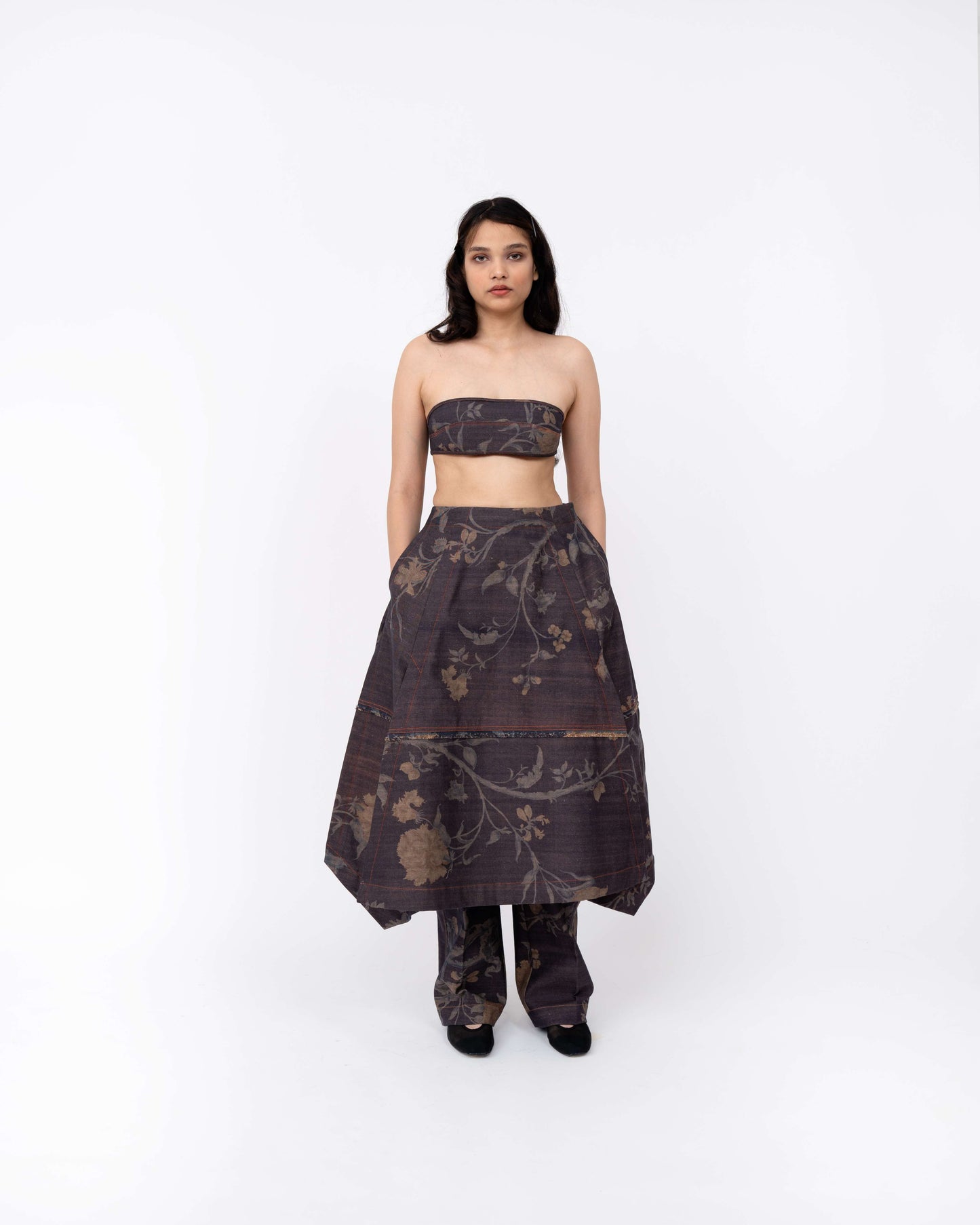 Summer Chints Hanker Denim Skirt